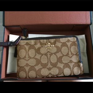 Coach double zip wallet